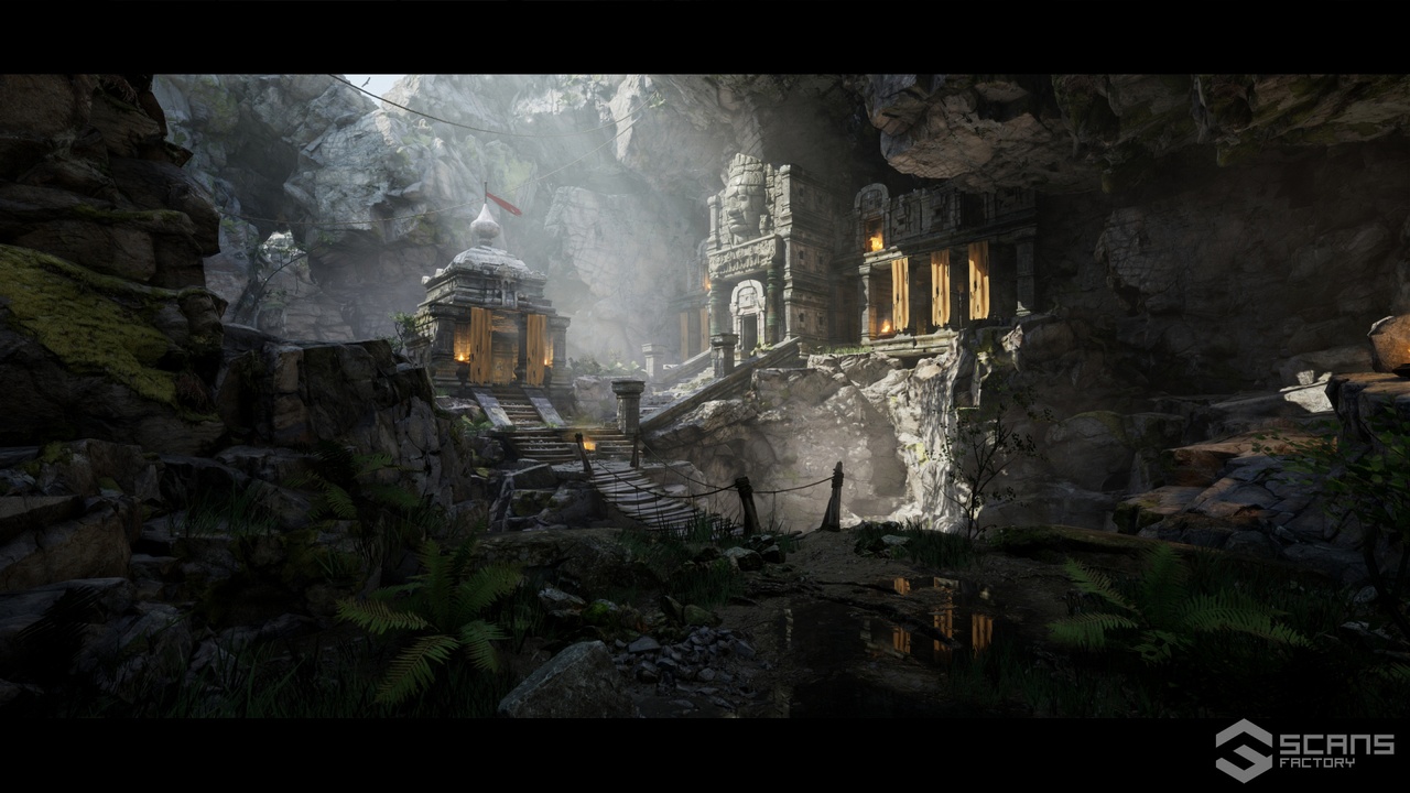 Ancient Temple Ruins - Mountains Environment